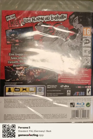Persona 5 PlayStation 3, Germany box back