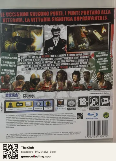 The Club PlayStation 3, Italy box back