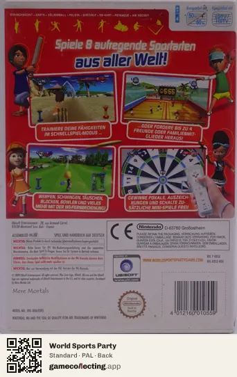 World Sports Party Nintendo Wii, PAL box back