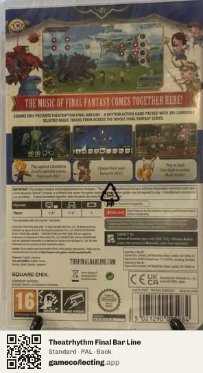Theatrhythm Final Bar Line Nintendo Switch, PAL box back