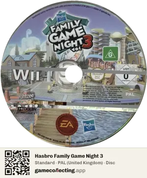 Hasbro Family Game Night 3 Nintendo Wii, PAL disc