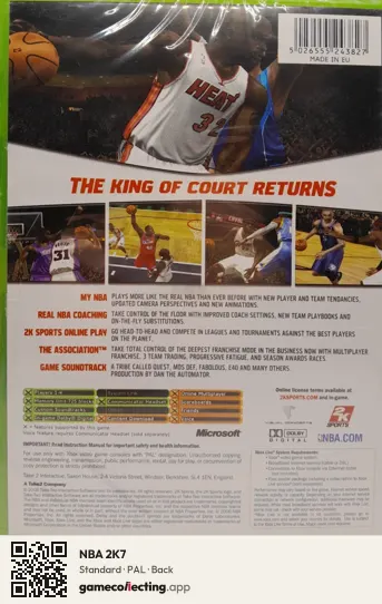NBA 2K7 Xbox, PAL box back