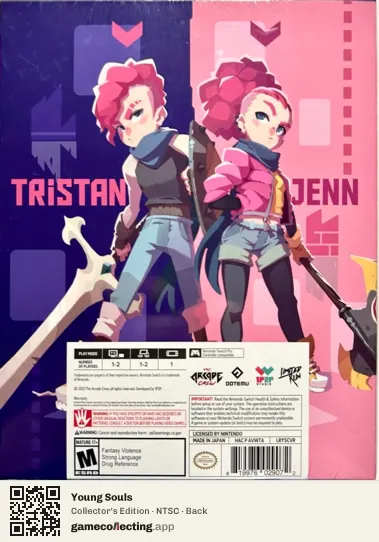 Young Souls Nintendo Switch, NTSC box back