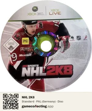 NHL 2K8 Xbox 360, PAL disc