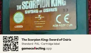 The Scorpion King: Sword of Osiris Game Boy Advance, PAL cartridge label