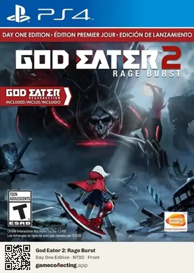 God Eater 2: Rage Burst PlayStation 4, NTSC box front
