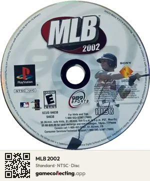MLB 2002 PlayStation, NTSC disc