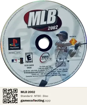 MLB 2002 PlayStation, NTSC disc