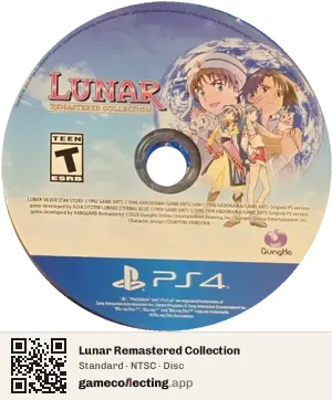 Lunar Remastered Collection PlayStation 4, NTSC disc