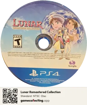 Lunar Remastered Collection PlayStation 4, NTSC disc