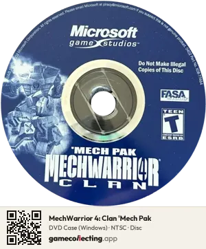 MechWarrior 4: Clan 'Mech Pak Computer, NTSC disc
