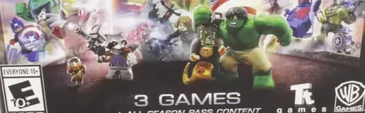 LEGO Marvel Collection, the ESRB box on its front