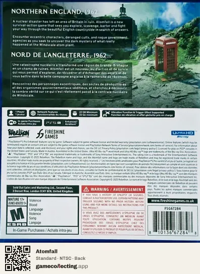 Atomfall PlayStation 5, NTSC box back