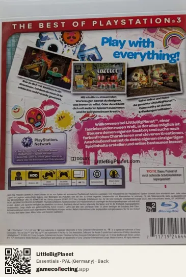 LittleBigPlanet PlayStation 3, Germany box back