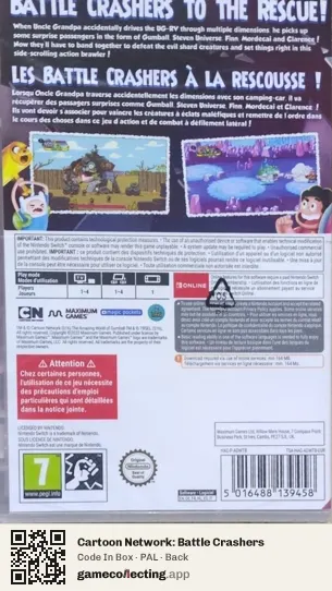 Cartoon Network: Battle Crashers Nintendo Switch, PAL box back
