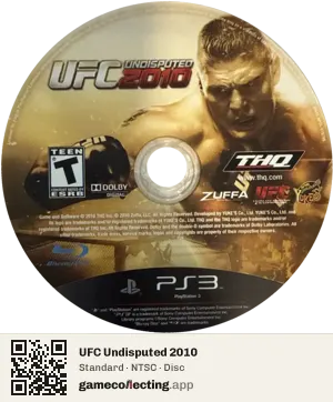 UFC Undisputed 2010 PlayStation 3, NTSC disc