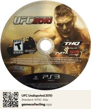 UFC Undisputed 2010 PlayStation 3, NTSC disc