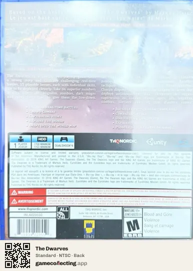 The Dwarves PlayStation 4, NTSC box back