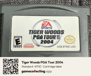 Tiger Woods PGA Tour 2004 Game Boy Advance, NTSC cartridge label