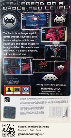 Space Invaders Extreme PlayStation Portable, PAL box back