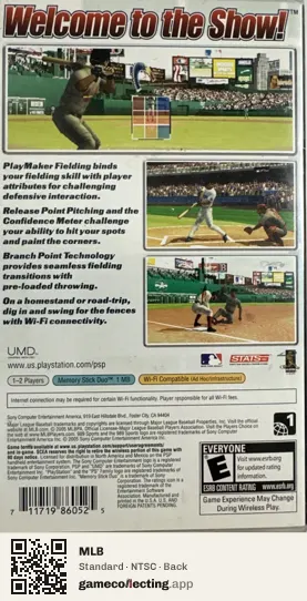 MLB PlayStation Portable, NTSC box back