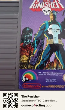 The Punisher Nintendo Entertainment System, NTSC cartridge label