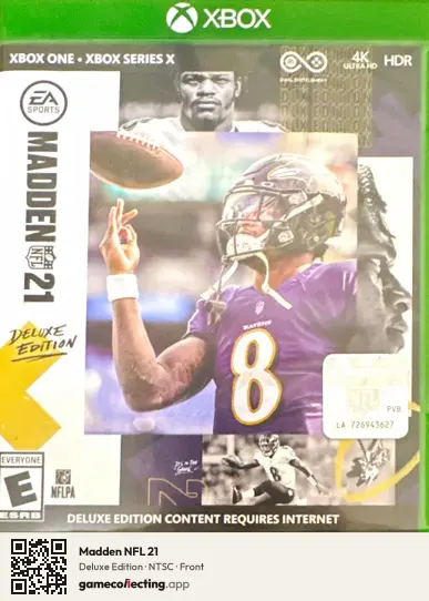 Madden NFL 21 Xbox One, NTSC box front