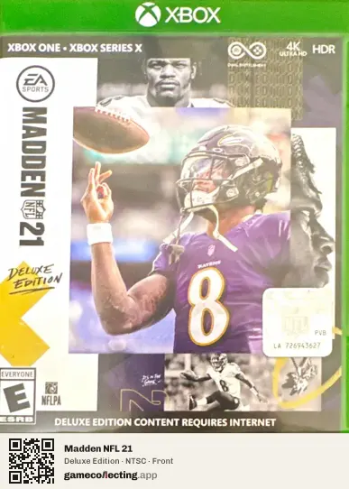 Madden NFL 21 Xbox One, NTSC box front