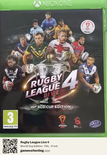 Rugby League Live 4 Xbox One, PAL box front