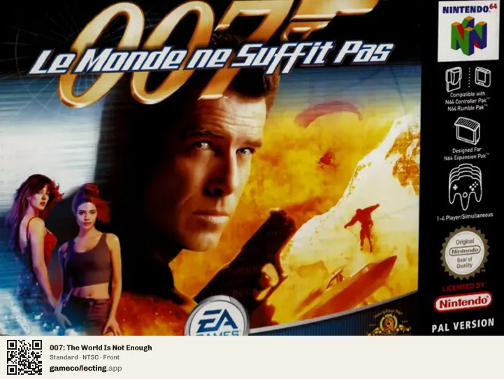 007: The World Is Not Enough Nintendo 64, NTSC box front