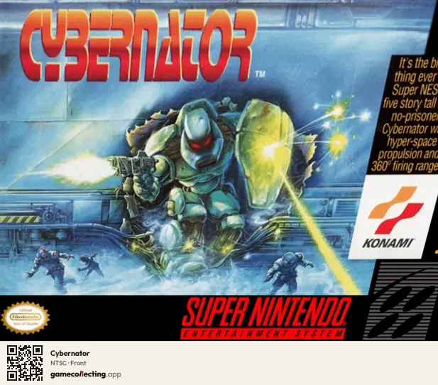 Cybernator Super Nintendo Entertainment System, NTSC box front