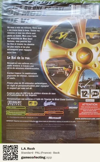 L.A. Rush Xbox, France box back