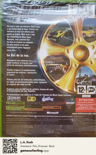 L.A. Rush Xbox, France box back