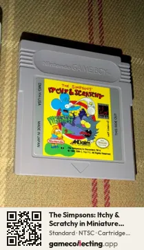 The Simpsons: Itchy & Scratchy in Miniature Golf Madness Game Boy, NTSC cartridge label