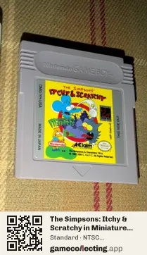 The Simpsons: Itchy & Scratchy in Miniature Golf Madness Game Boy, NTSC cartridge label