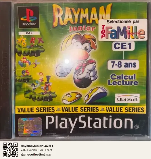 Rayman Junior Level 1 PlayStation, PAL box front