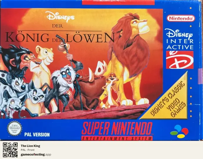 The Lion King Super Nintendo Entertainment System, PAL box front
