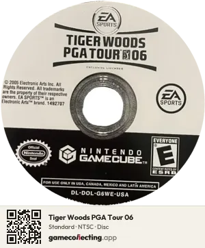 Tiger Woods PGA Tour 06 Nintendo GameCube, NTSC disc