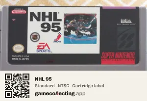NHL 95 Super Nintendo Entertainment System, NTSC cartridge label