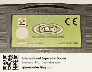 International Superstar Soccer Game Boy Advance, PAL cartridge label