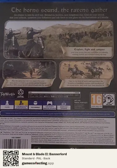 Mount & Blade II: Bannerlord PlayStation 4, PAL box back