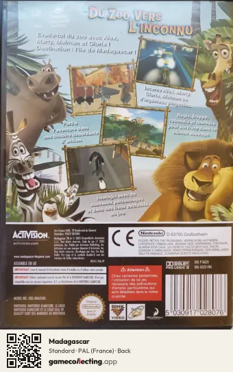 Madagascar Nintendo GameCube, France box back