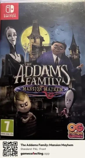The Addams Family: Mansion Mayhem Nintendo Switch, PAL box front