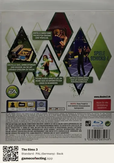 The Sims 3 PlayStation 3, Germany box back
