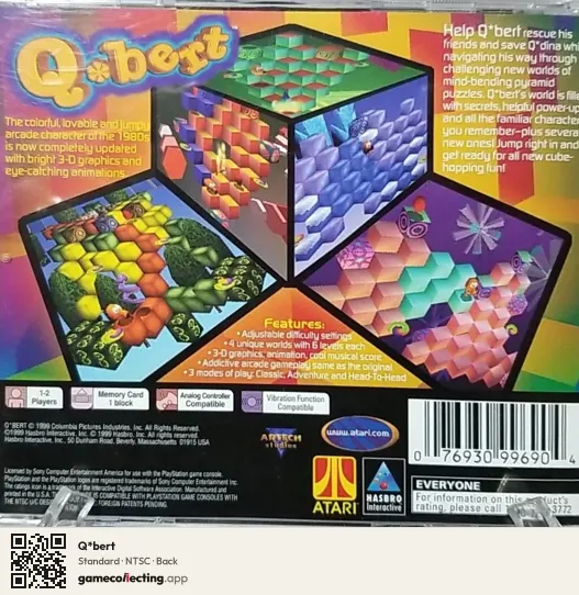Q*bert PlayStation, NTSC box back