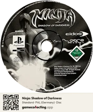Ninja: Shadow of Darkness PlayStation, PAL disc