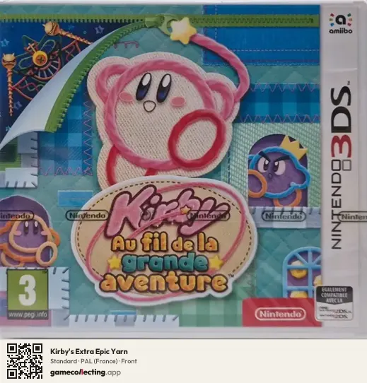 Kirby's Extra Epic Yarn Nintendo 3DS, France box front