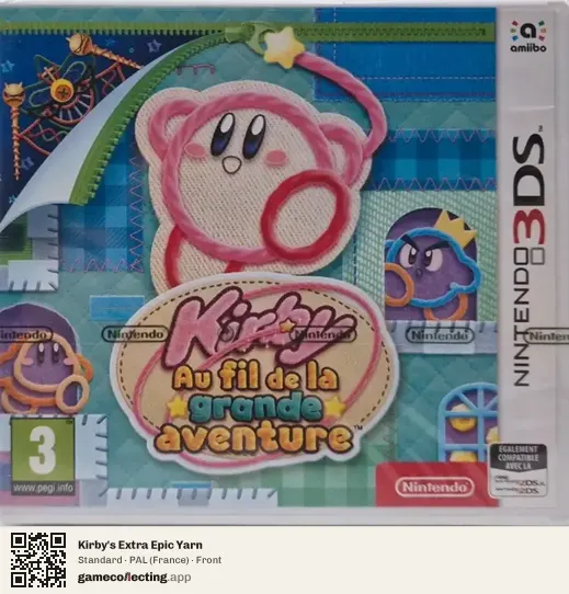Kirby's Extra Epic Yarn Nintendo 3DS, France box front