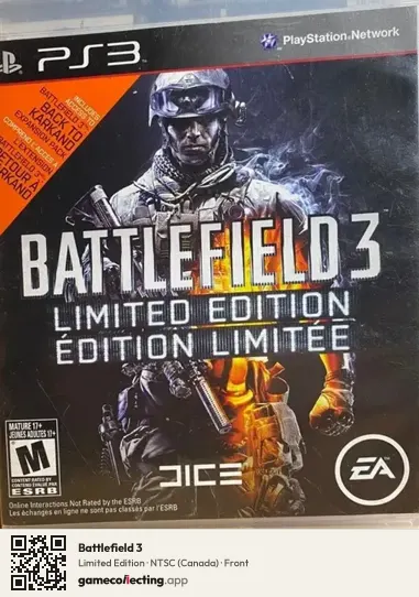 Battlefield 3 PlayStation 3, Canada box front