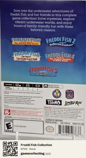 Freddi Fish Collection Nintendo Switch, NTSC box back